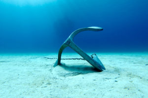 anchor at the bottom of the ocean