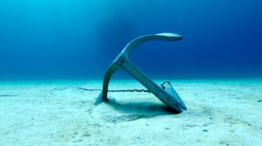 anchor at the bottom of the ocean